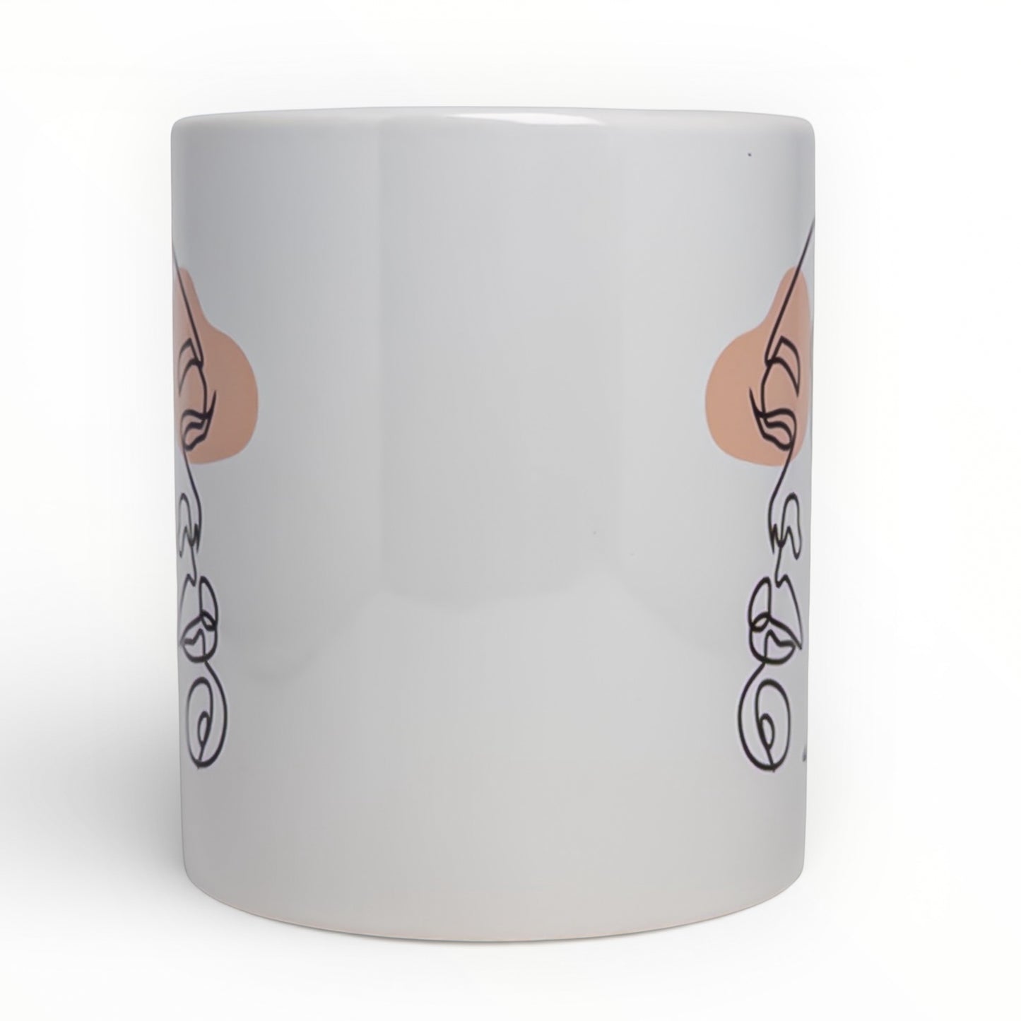 Fierce Abstract Face Line Art Ceramic Mug