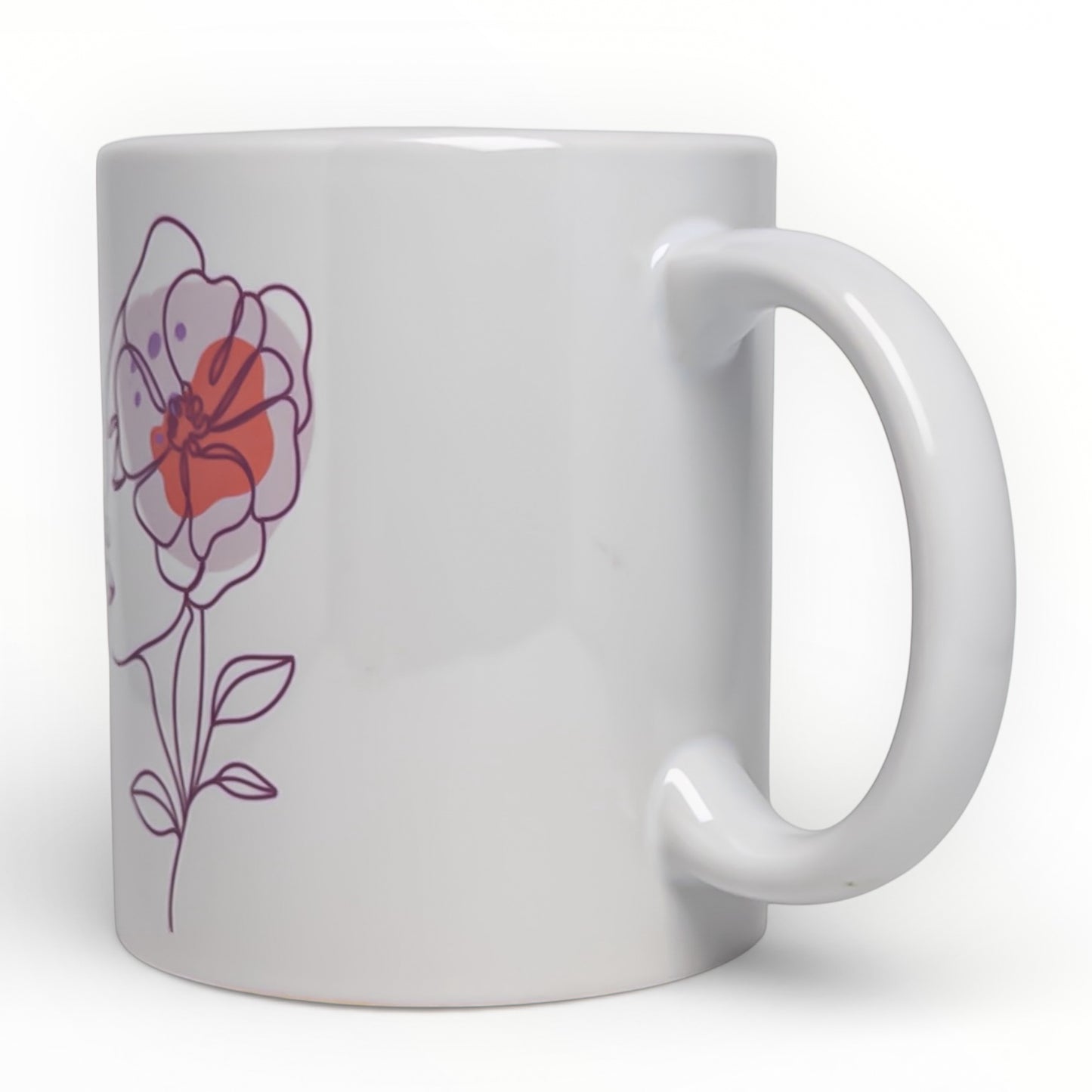 Flower Woman Line Art Ceramic Mug
