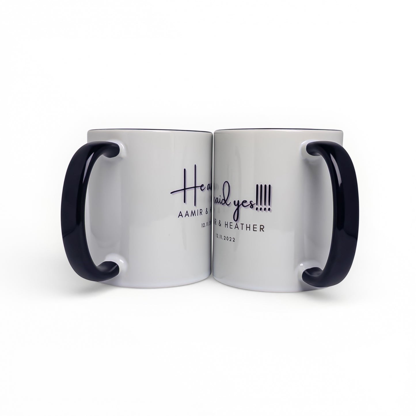 He Asked She Said Yes Engagement Mug Set