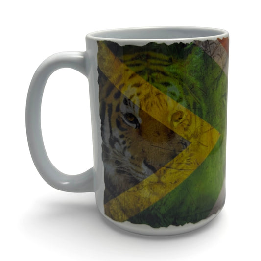 South African Flag Big Cat Ceramic Mug