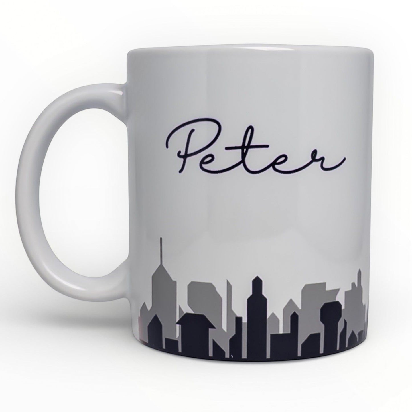Personalized Cityscape Mug - Custom Name