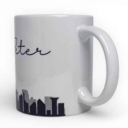 Personalized Cityscape Mug - Custom Name
