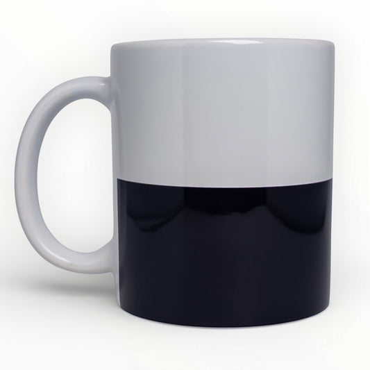 Executive Colorblock Personalized Mug - Black & White