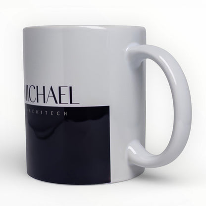 Executive Colorblock Personalized Mug - Black & White