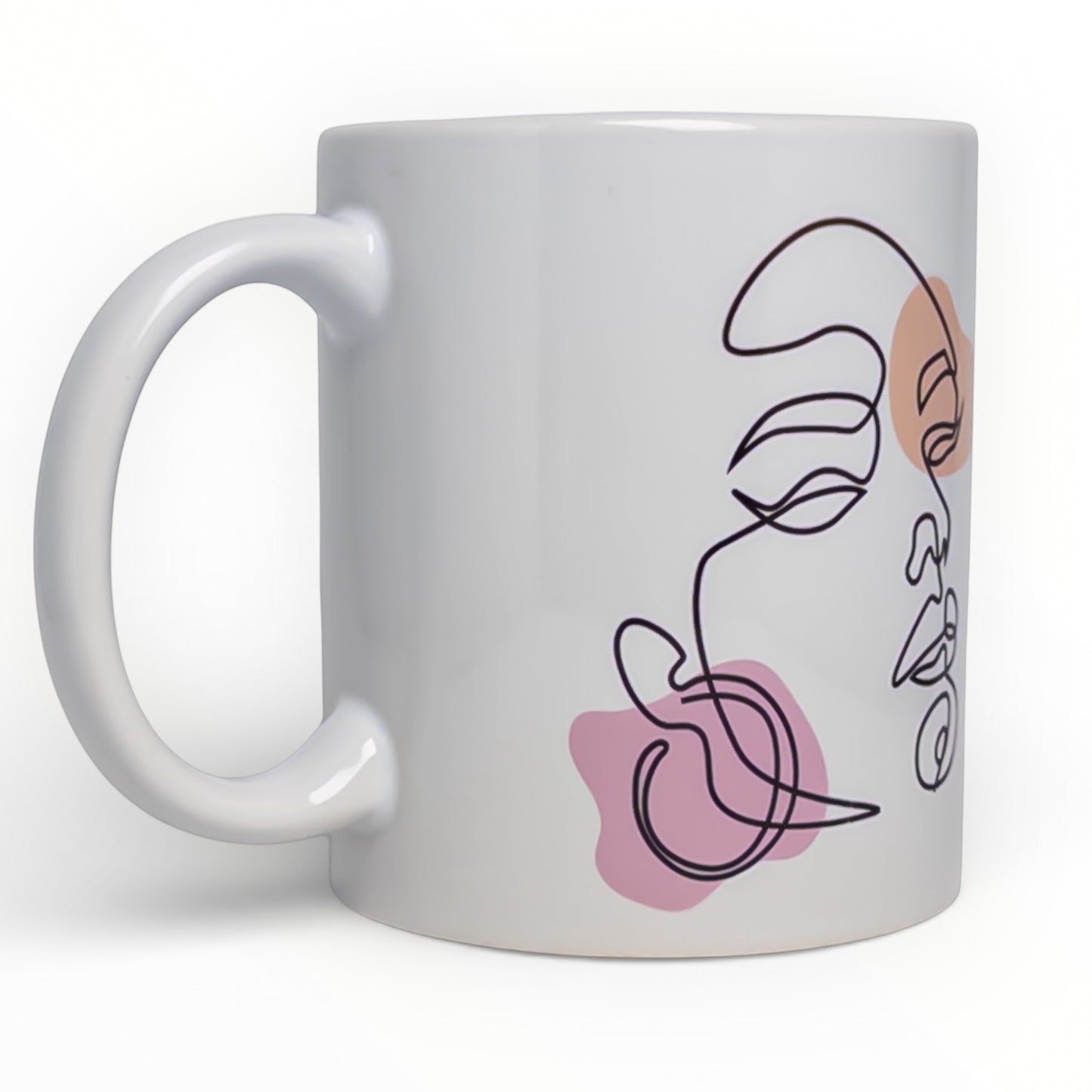 Fierce Abstract Face Line Art Ceramic Mug