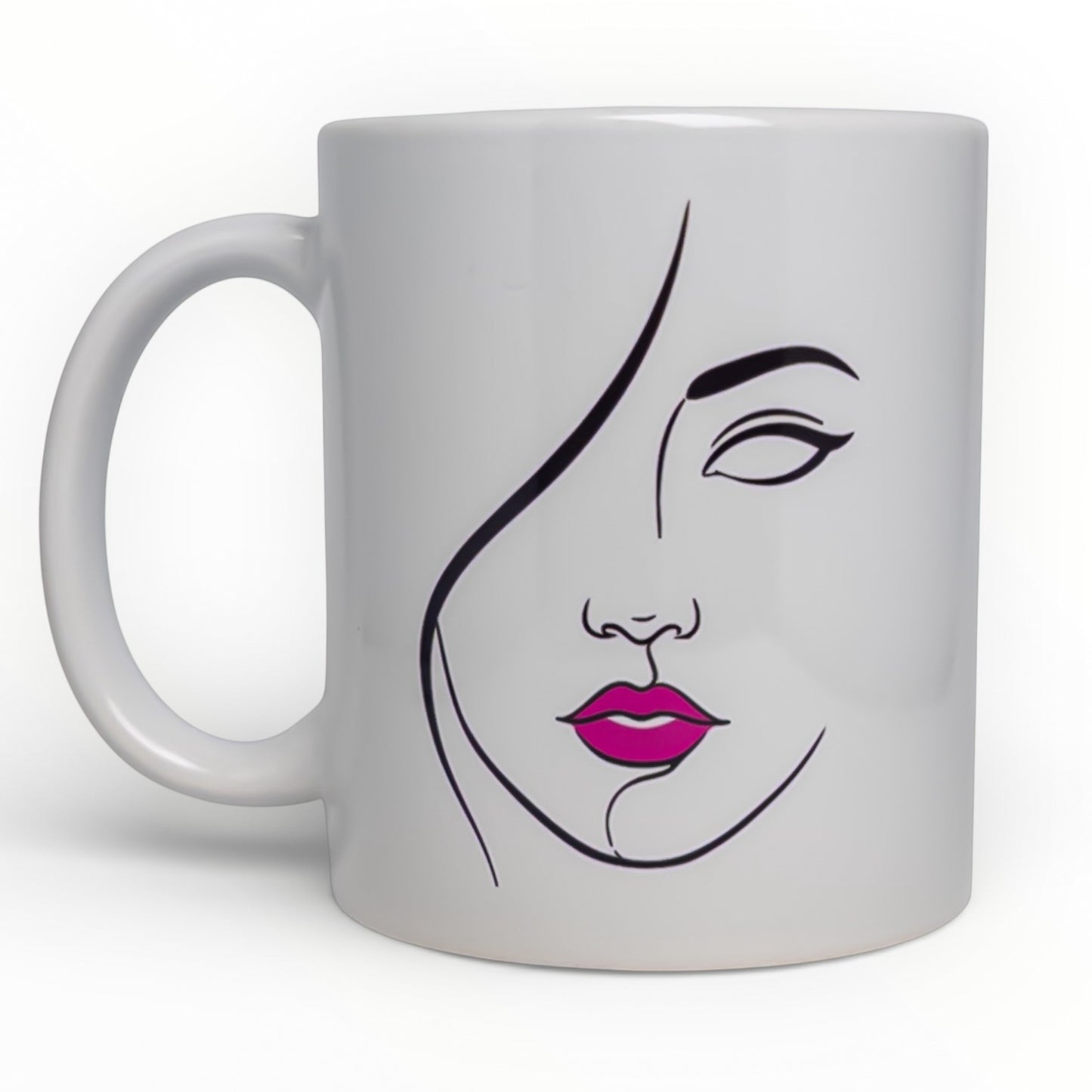 Abstract Face Line Art Ceramic Mug