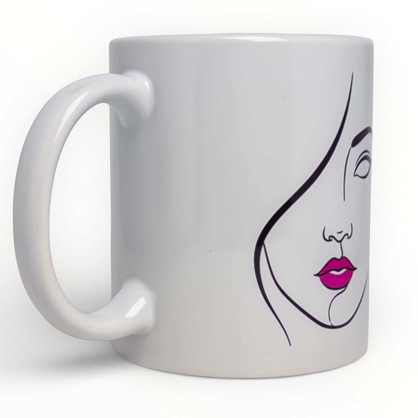 Abstract Face Line Art Ceramic Mug