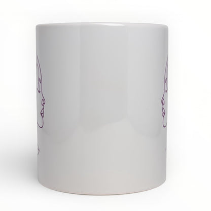 Flower Woman Line Art Ceramic Mug