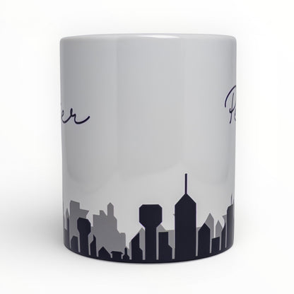 Personalized Cityscape Mug - Custom Name
