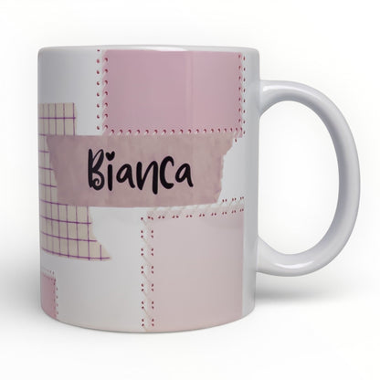 Geometric Patchwork Personalized Mug