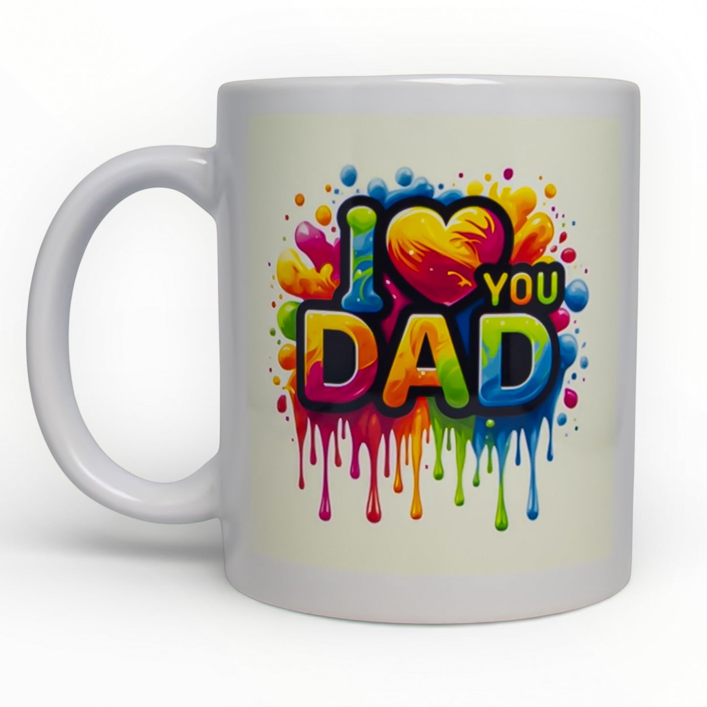 I Love You Dad Rainbow Drip Mug