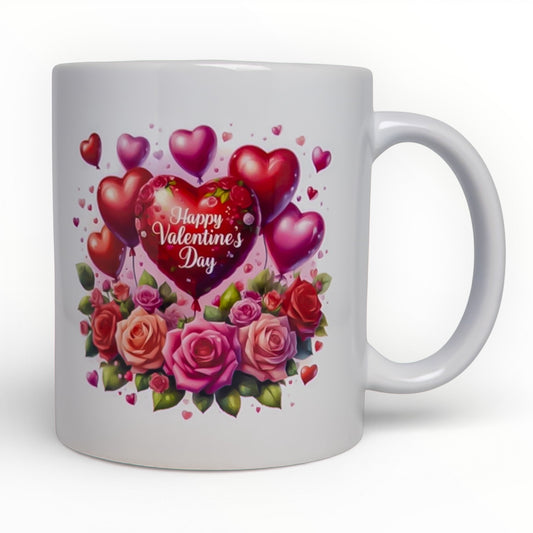 Happy Valentine's Day Roses & Hearts Mug