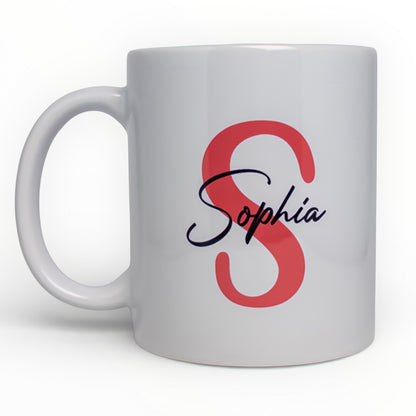 Bold Monogram Initial Personalized Mug - Red