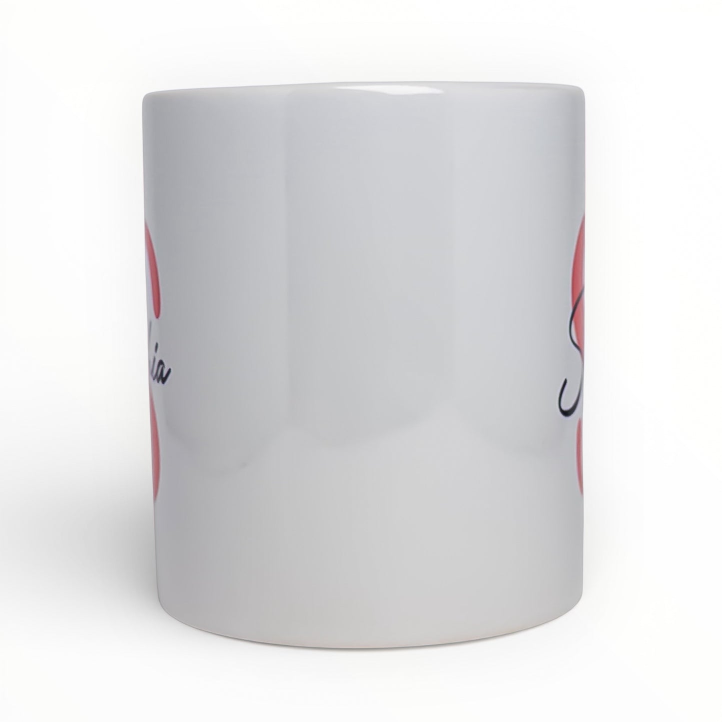 Bold Monogram Initial Personalized Mug - Red