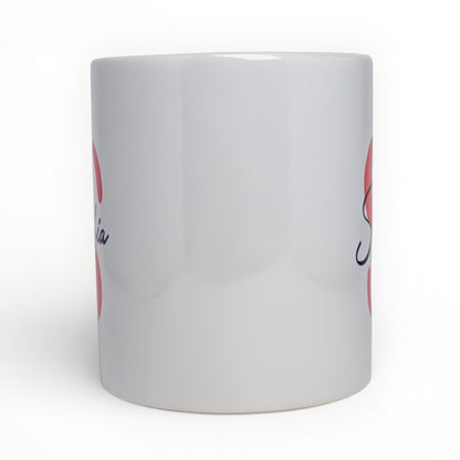 Bold Monogram Initial Personalized Mug - Red