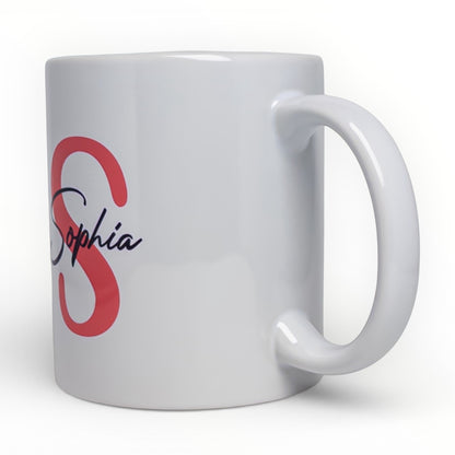 Bold Monogram Initial Personalized Mug - Red