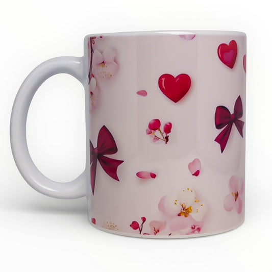 Sweet Romance Hearts & Bows Mug