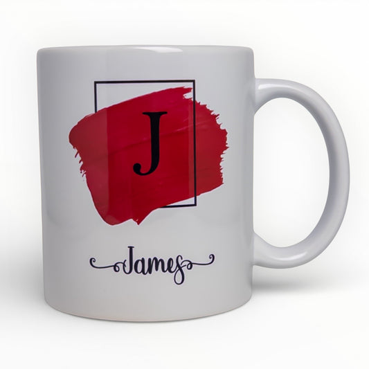 Artistic Brushstroke Monogram Personalized Mug