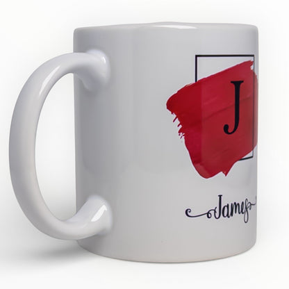 Artistic Brushstroke Monogram Personalized Mug