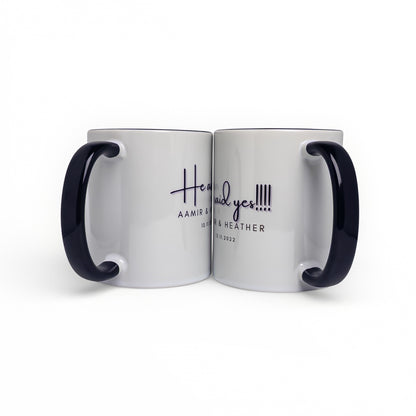 He Asked She Said Yes Engagement Mug Set