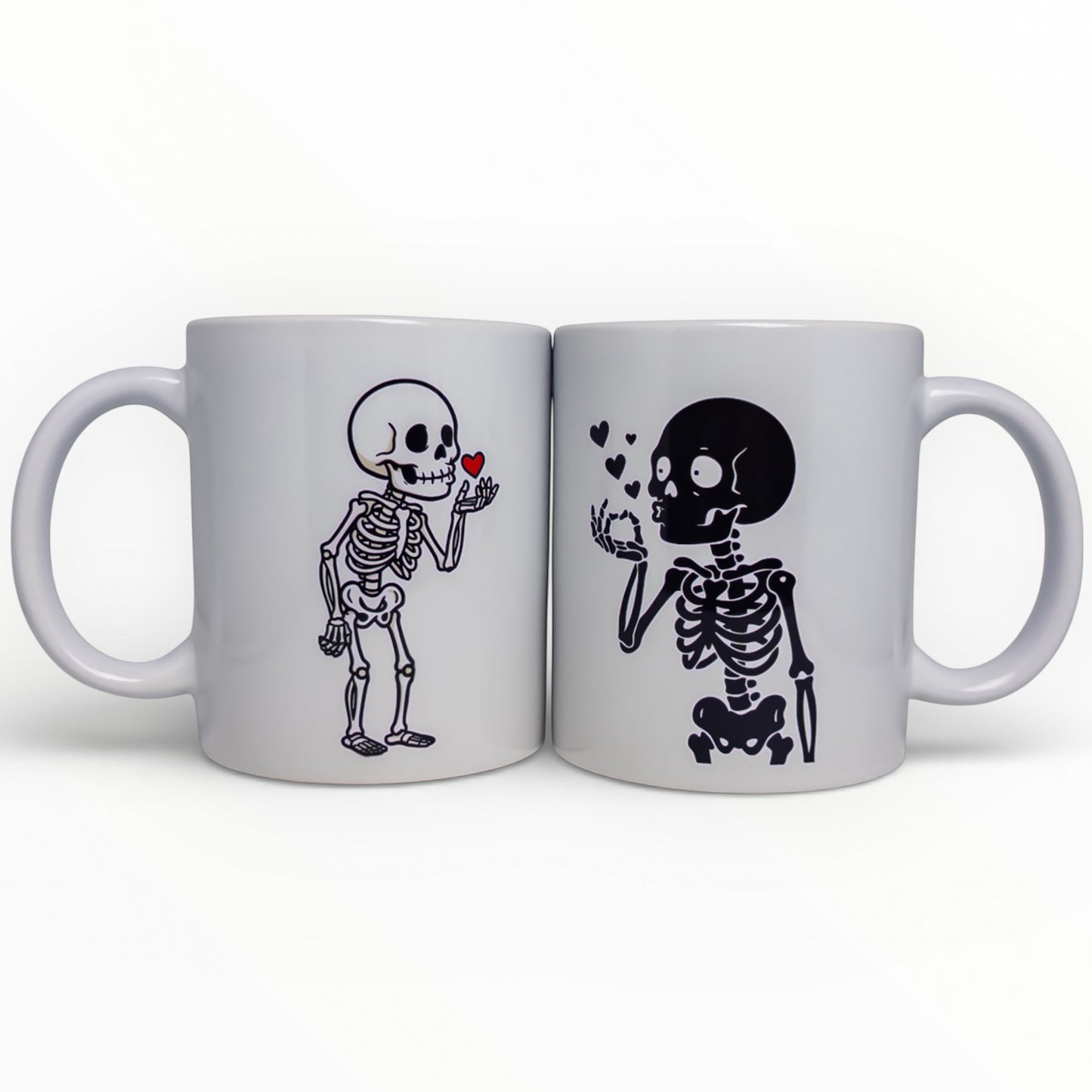 Skeleton Blowing Heart Kiss Love Mug