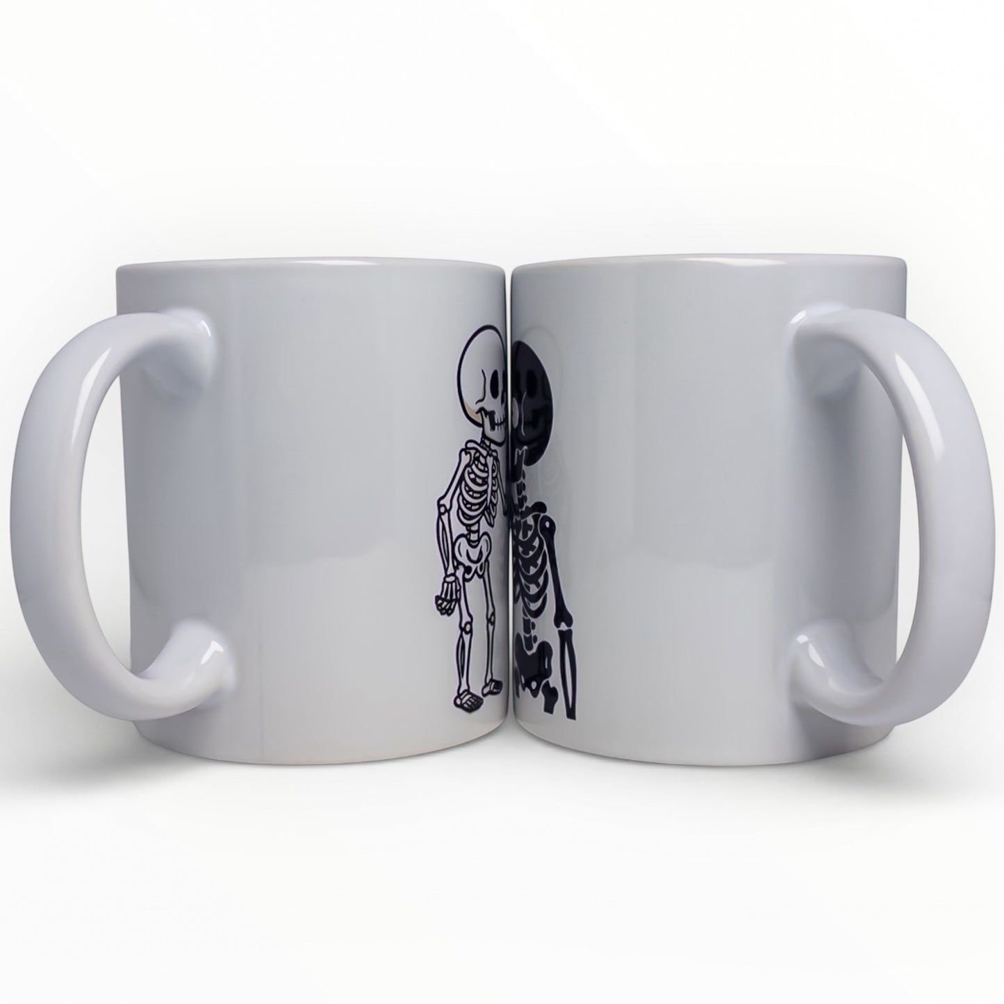 Skeleton Blowing Heart Kiss Love Mug