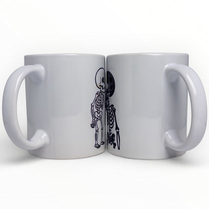 Skeleton Blowing Heart Kiss Love Mug