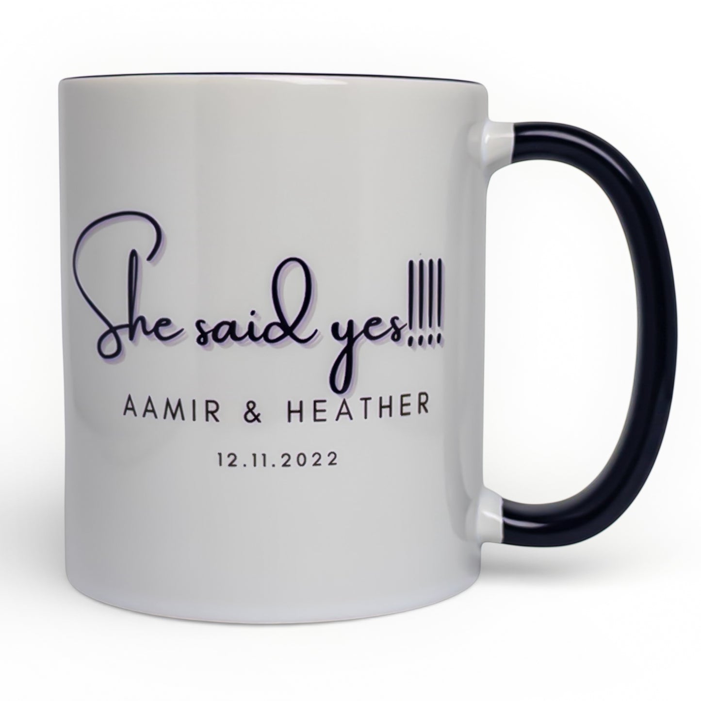 He Asked She Said Yes Engagement Mug Set