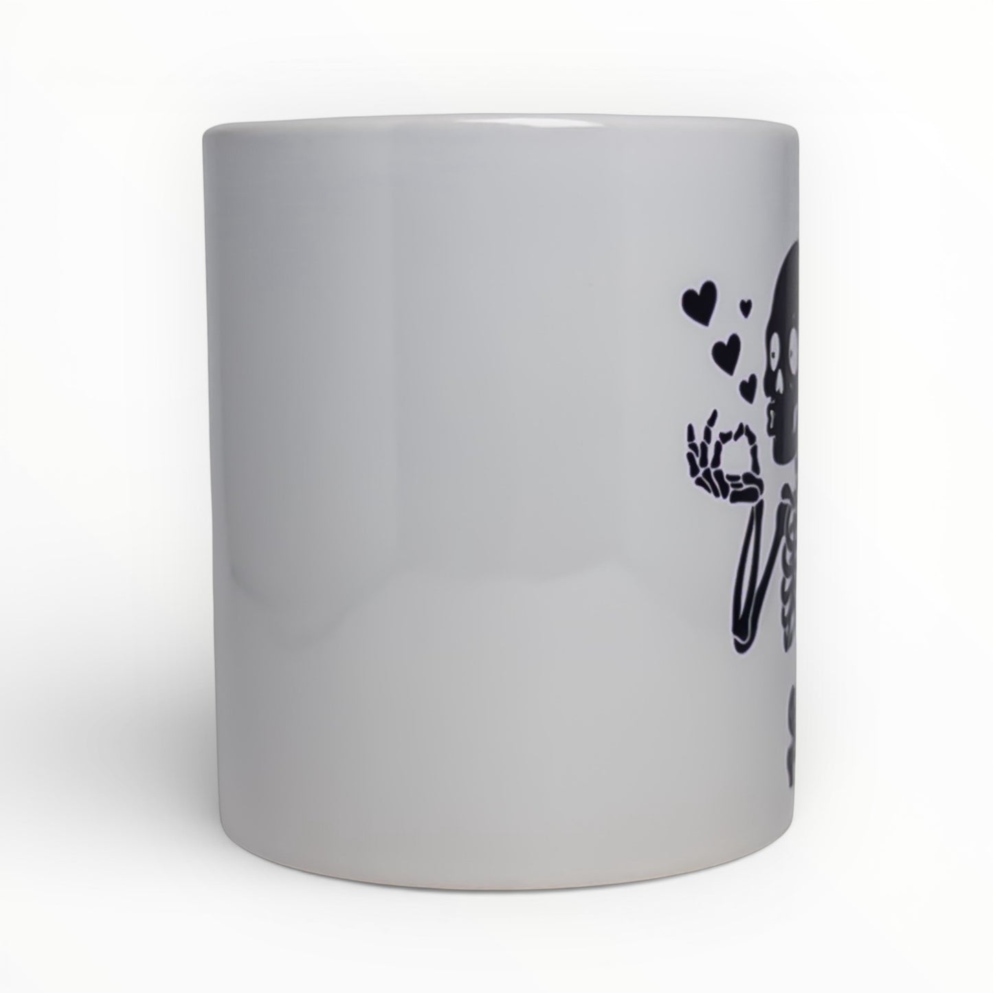 Skeleton Blowing Heart Kiss Love Mug