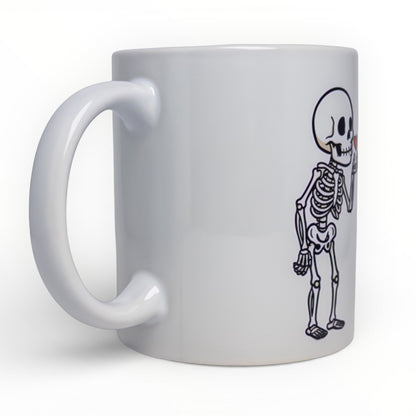 Skeleton Blowing Heart Kiss Love Mug