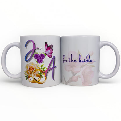 Personalized Wedding Initials Mug Set - Bride & Groom