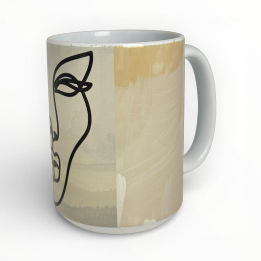Abstract Face Watercolor Mug