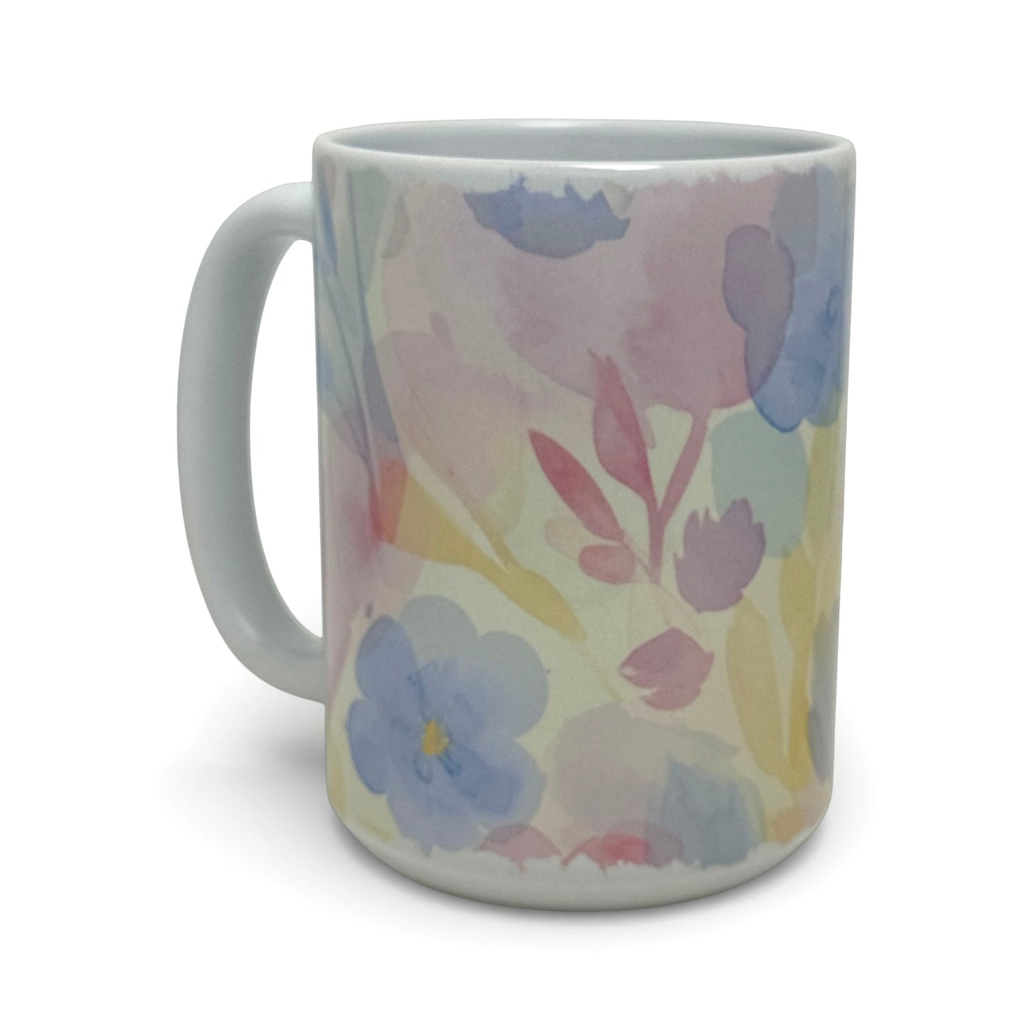 Pastel Watercolor Floral Ceramic Mug