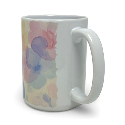 Pastel Watercolor Floral Ceramic Mug