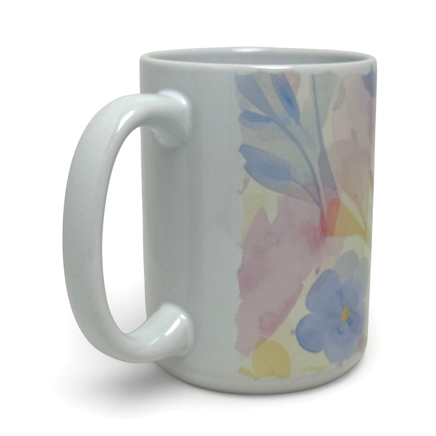 Pastel Watercolor Floral Ceramic Mug