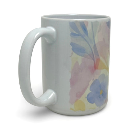 Pastel Watercolor Floral Ceramic Mug