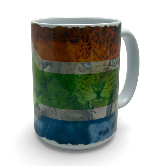 South African Flag Big Cat Ceramic Mug