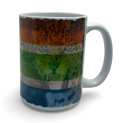 South African Flag Big Cat Ceramic Mug