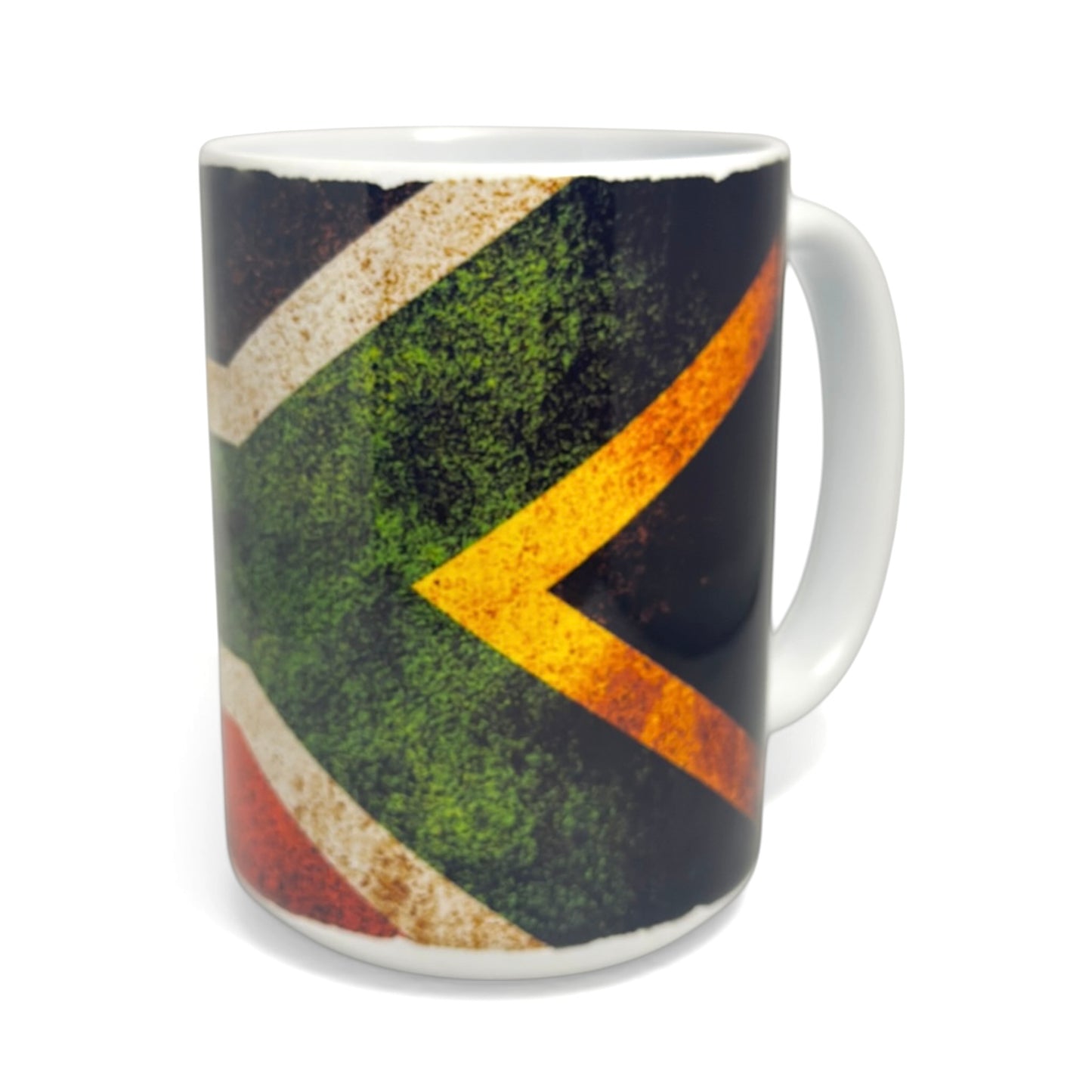 South African Flag Distressed Ceramic Mug